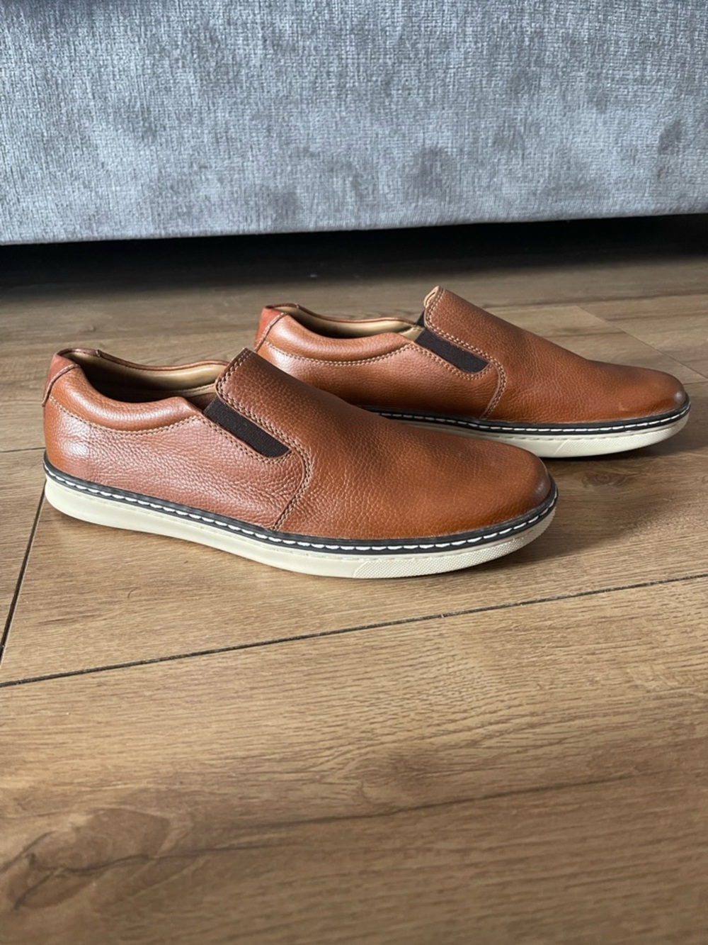 Johnston & Murphy Tan Kids Slip-On Dress Shoes